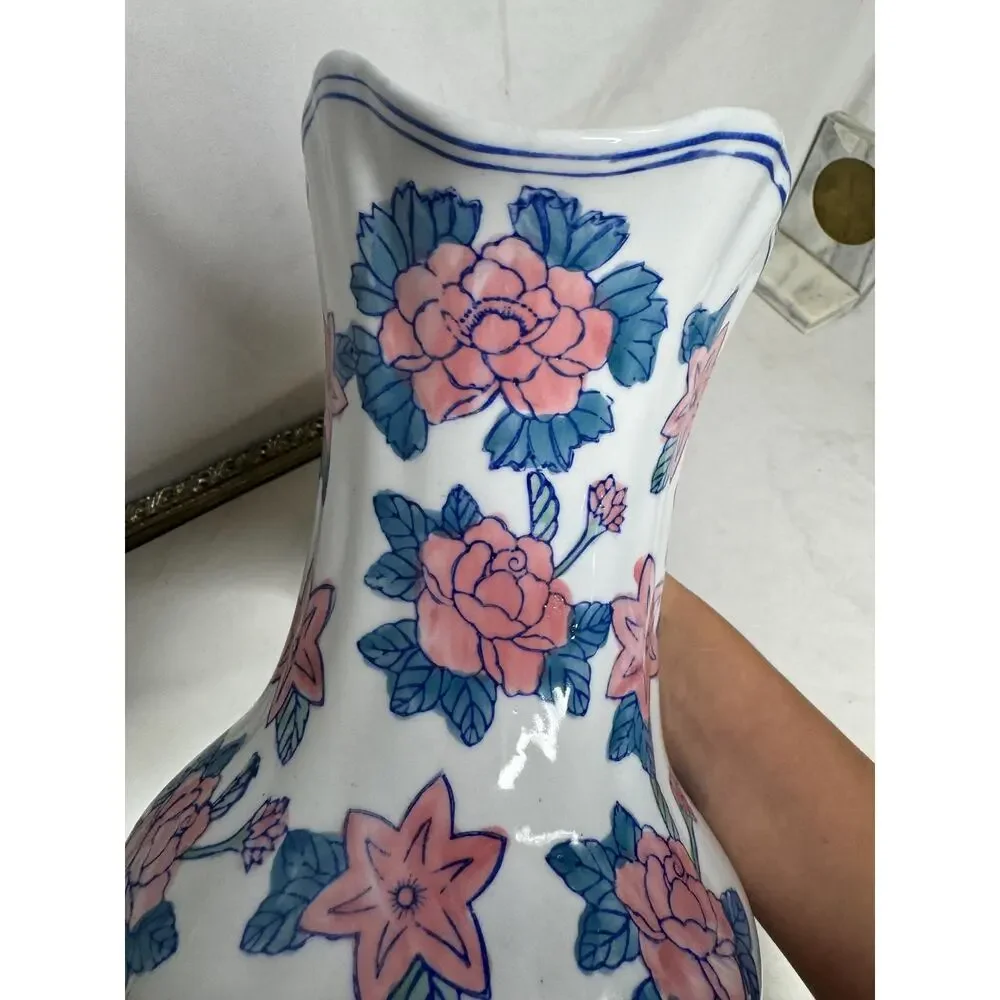 Chinese Export Extra Large Floral Wash Water Pitcher, Vintage Chinoiserie Chic - Picture 9 of 9